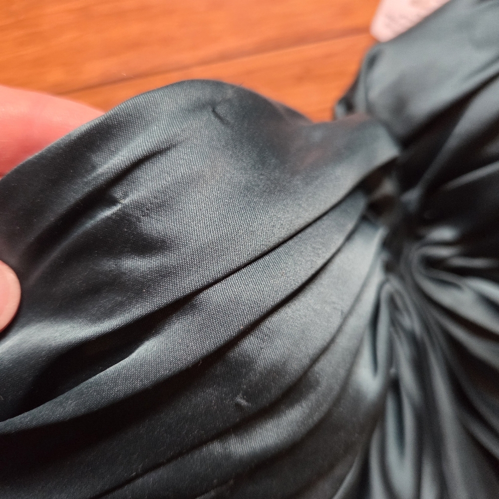 Elegant Forest Green Jewel Toned Satin Strapless Chateau Dress XS - Picture 10 of 16